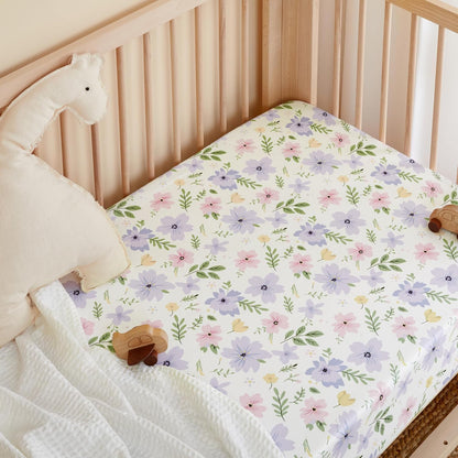 TILLYOU Baby Crib Sheets for Boys Girls, Super Soft Toddler Bed Sheets, 2 Pack Sheets for Standard