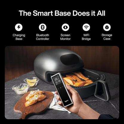 Sync One Smart Wireless Meat Thermometer: Standalone Base with LCD Display, Unlimited WiFi &