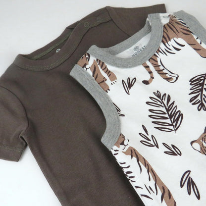 HonestBaby Short Sleeve and Tank Romper 100% Organic Cotton for Infant Baby and Toddler Boys