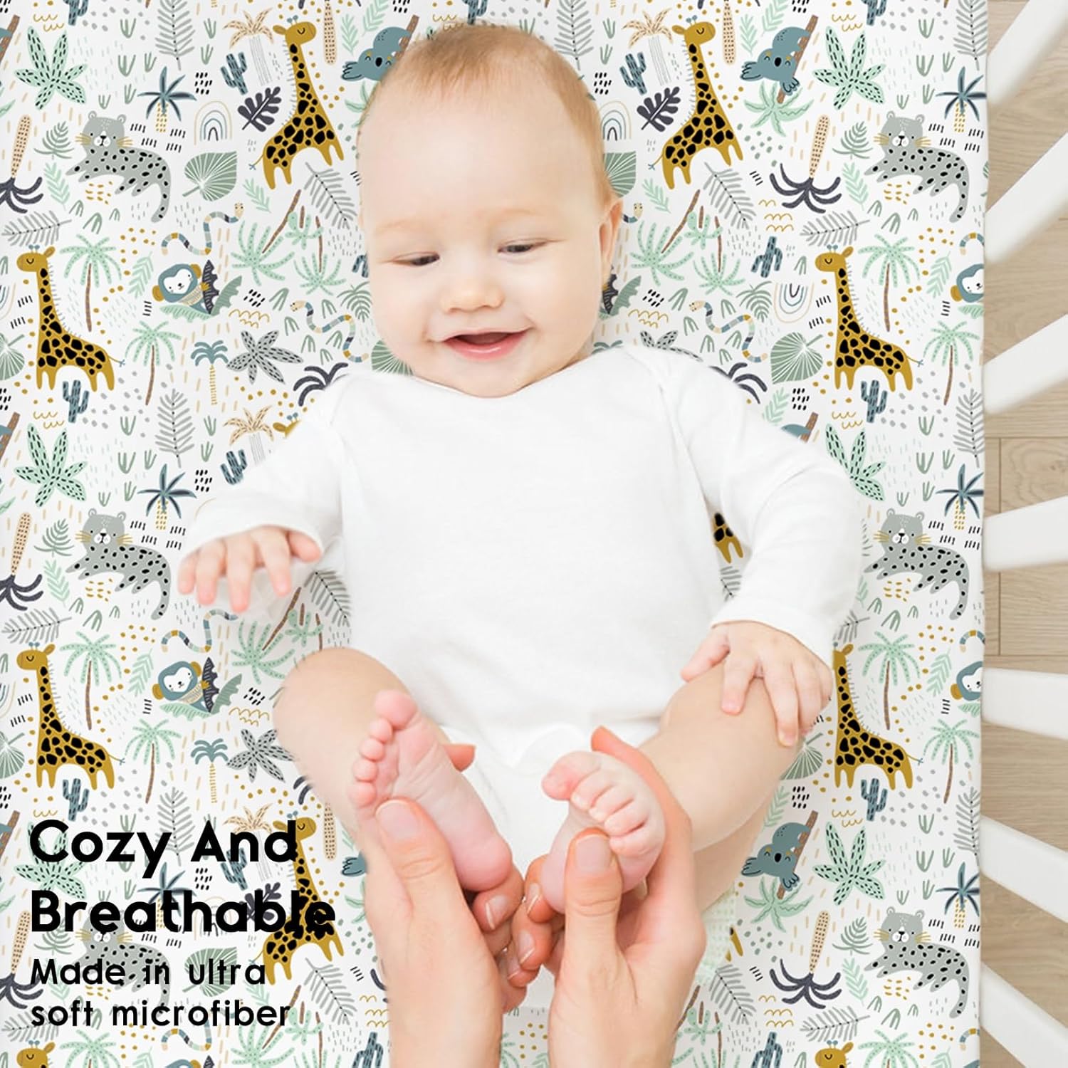Yoofoss Baby Crib Sheets for Boys Girls, Fitted Crib Sheet 2 Pack for Standard Crib and Toddler