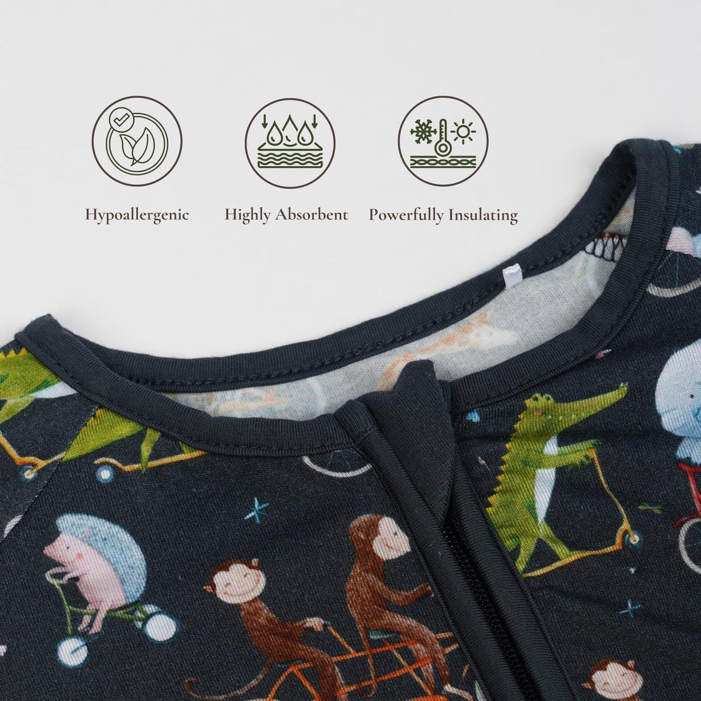 Baby Romper Long Sleeves for 3-24 Month Boys & Girls | 95% Bamboo Viscose Baby Rompers Two-Way Zipper Onesie