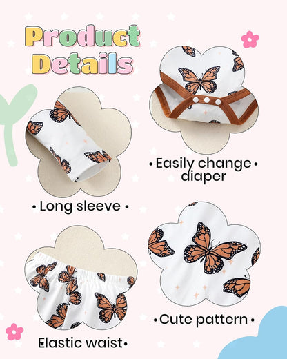 NZRVAWS Newborn Baby Boy Girl Clothes Unisex Infant Romper Pants Set Hat 4-Pack Outfits 0-12 Months 16 Pieces Toddler
