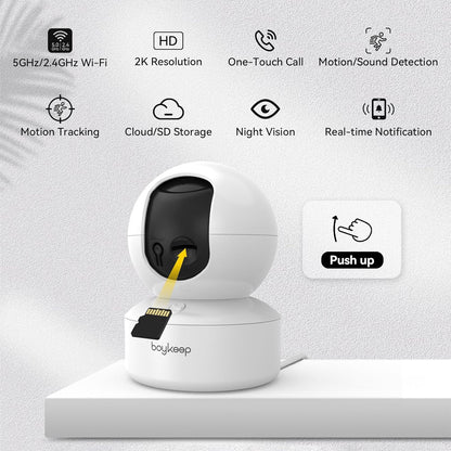 Indoor Camera - 2K Pet Camera 5G/2.4GHz WiFi for Baby Monitor with Phone App, 360° Pan & Tilt, 2-Way Audio, Night Vision, with 64G TF Card, K30