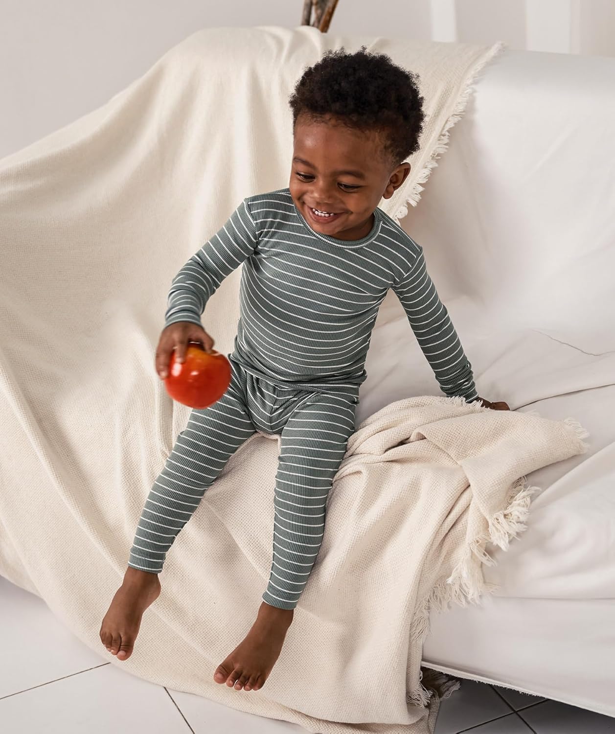 AVAUMA Stripe Pattern Baby Boys Girls Pajama Set Kids Toddler Snug fit Ribbed Sleepwear pjs for Daily Life Style