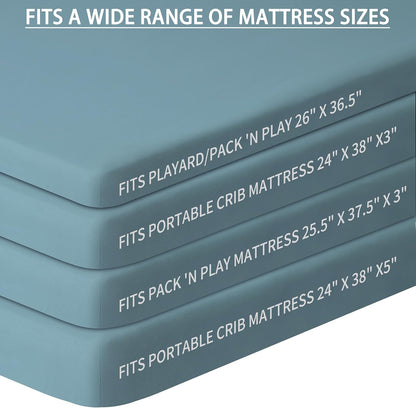 Pack and Play Sheets Fitted, 2 Pack Pack n Play Sheets for Graco Pack n Play Mattress, Unisex
