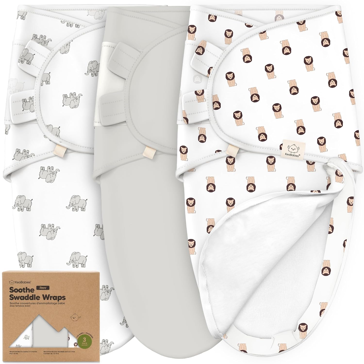 Baby Swaddle Sleep Sacks with Zipper - 3-Pack Swaddles for Newborns 0-3 Months, Infant, Baby Girls