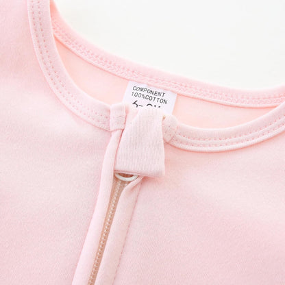 Baby Romper 100% Organic Cotton Pajamas One Piece Long Sleeve Zipper Footie Onesie for 0~12M Baby