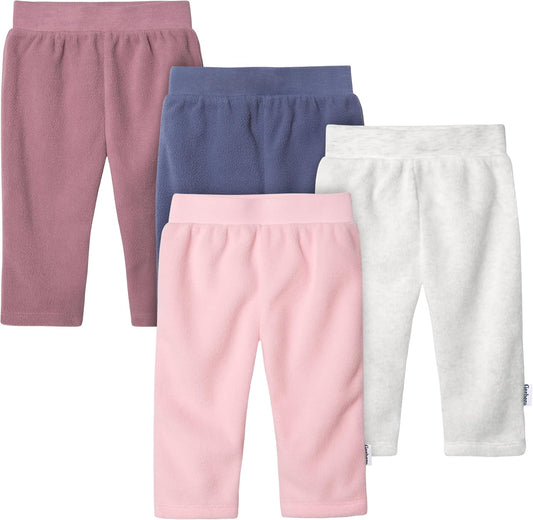 Gerber Baby Girls' 4-Pack Microfleece Pants