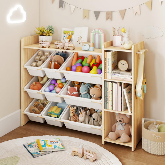 DOREROOM Toy Storage Organizer with Bookshelf, Kids Toy Storage and Organizers with 3 Shelves/9
