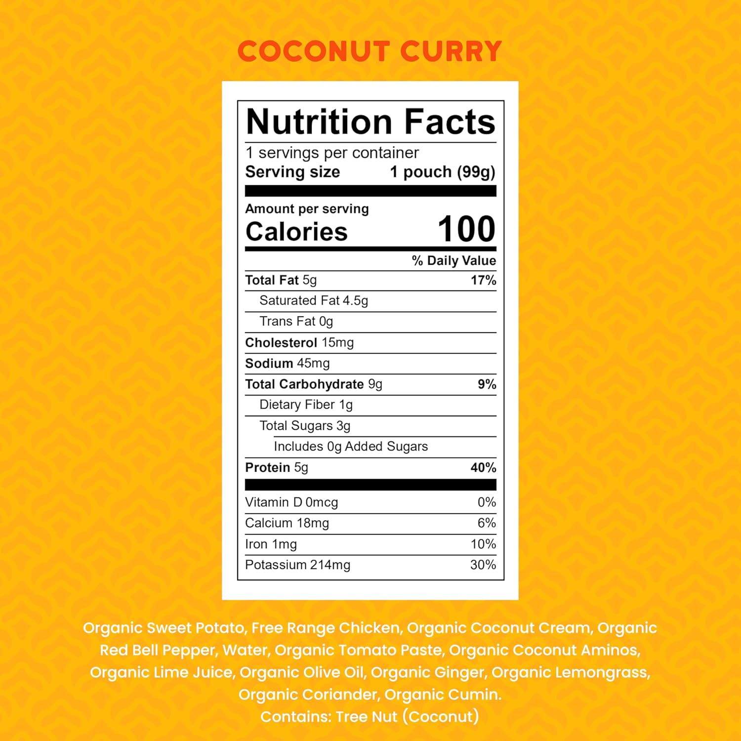 Serenity Kids 6+ Months Baby Food Pouches Chicken Coconut Curry Puree - Ethically Sourced Chicken &