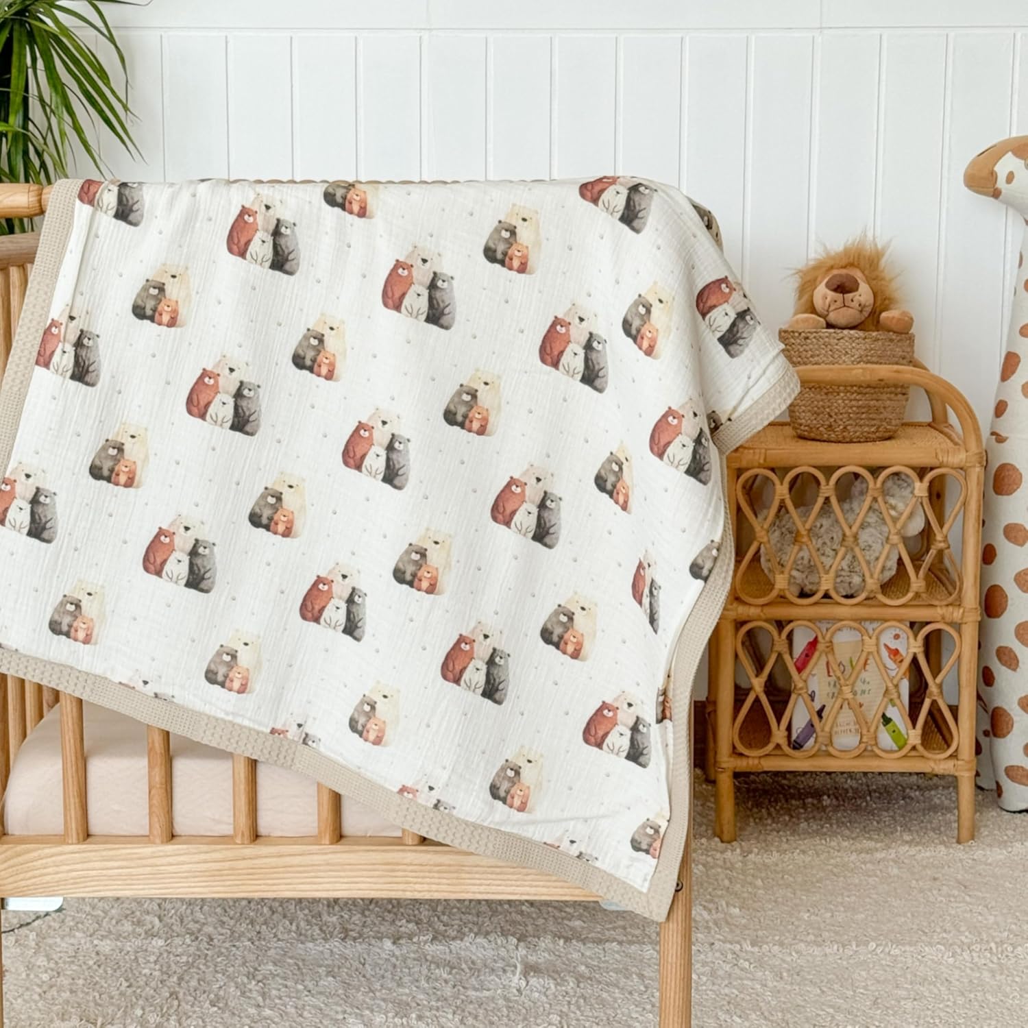 Personalized Baby Blanket with Name – Handmade 100% Organic Cotton Newborn Gift | Custom Knit