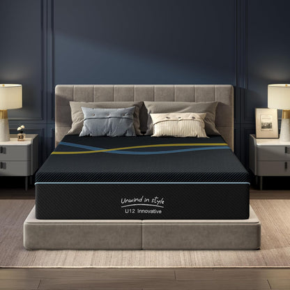 12 inch Full Mattress Multi-Layer Memory Foam Mattress - Medium Firmness with Bamboo Charcoal & Green Tea Infusion