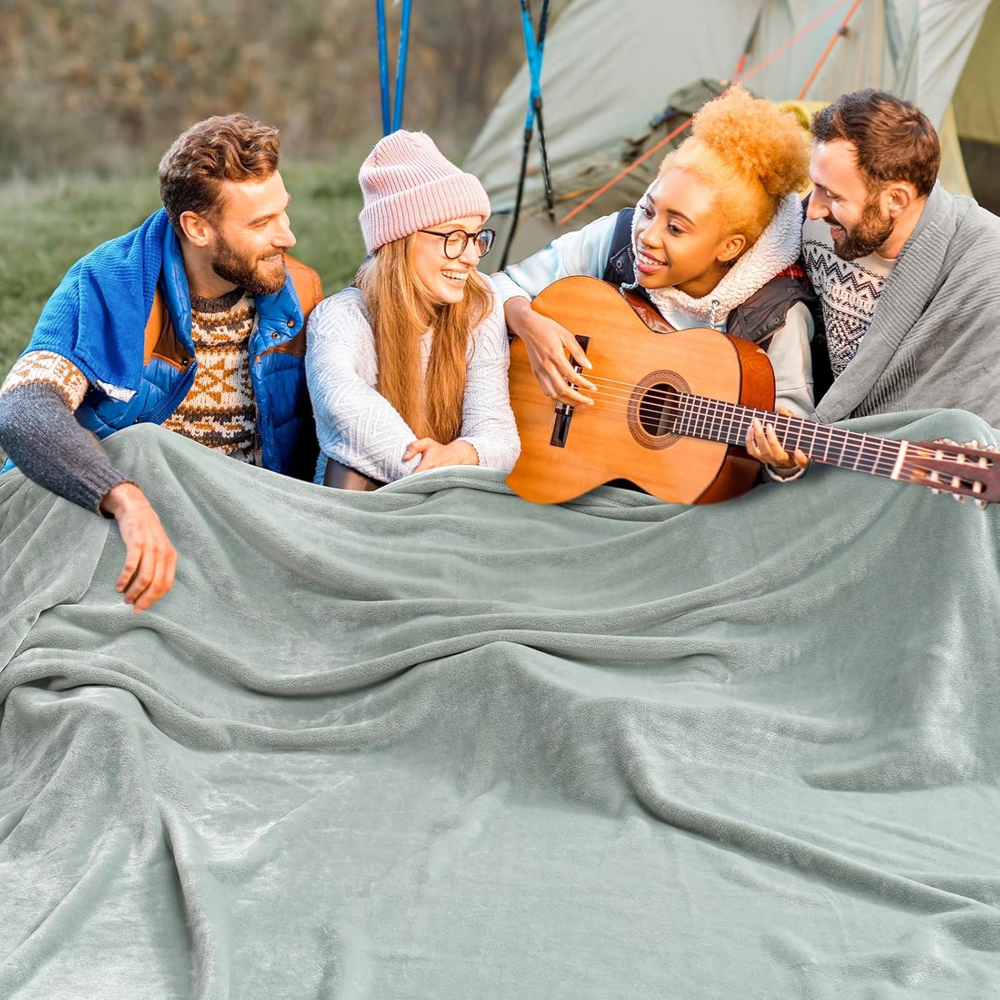 PHF Oversized King Fleece Blanket 120"x120", No Shed No Pilling Big Soft Blanket, Extra Large 10'x