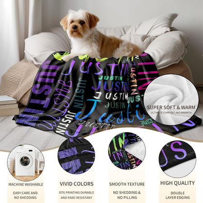 Ship Next Day, Custom Name Blanket - Printed in USA, Personalized Baby Blankets for Girls, Baby