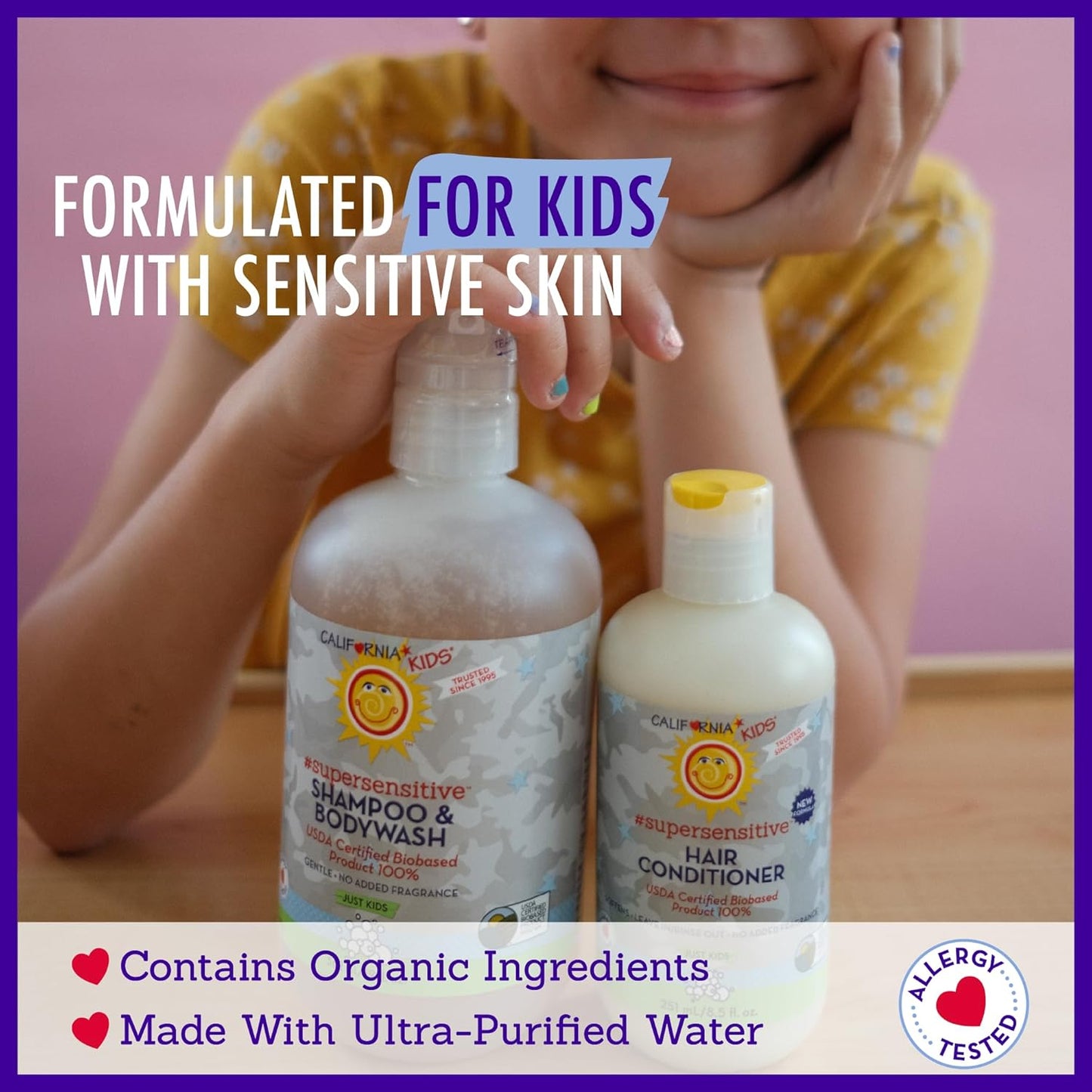 California Kids Super Sensitive Unscented Shampoo and Bodywash | 100% Plant-Based | Gentle Skincare