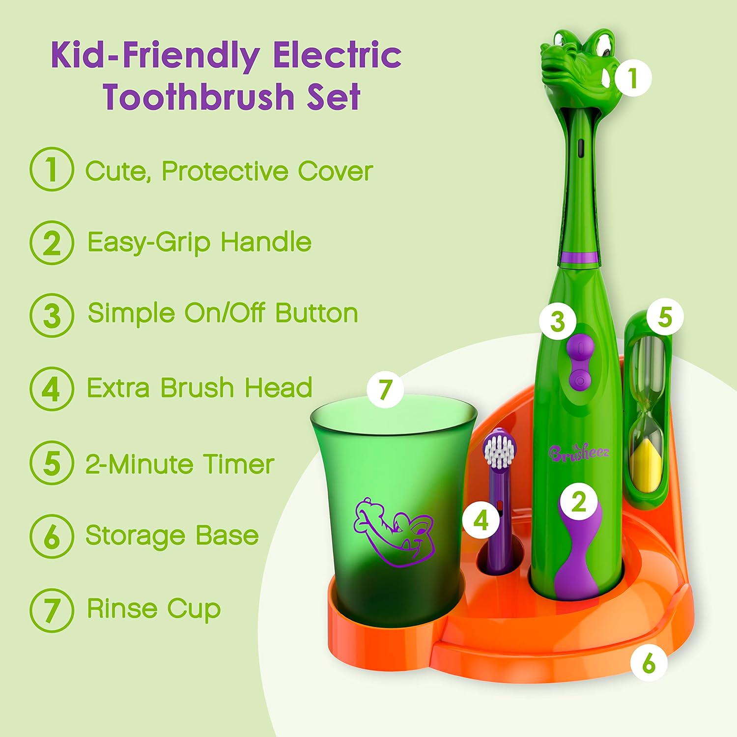 Brusheez Kids’ Electric Toothbrush Set - Safe & Effective for Ages 3+ - Parent Tested & Approved