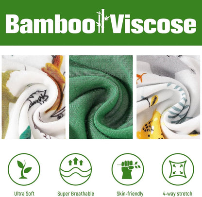 OPAWO Bamboo Baby Pajamas 3 Pack, Double Zipper Bamboo Sleepers for Baby Boy Girl Romper, Toddler Summer Clothes Outfit 0-24M