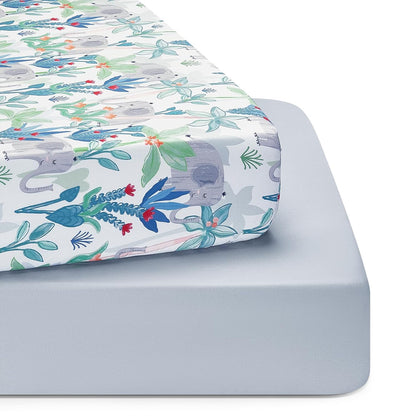 TILLYOU Baby Crib Sheets for Boys Girls, Super Soft Toddler Bed Sheets, 2 Pack Sheets for Standard