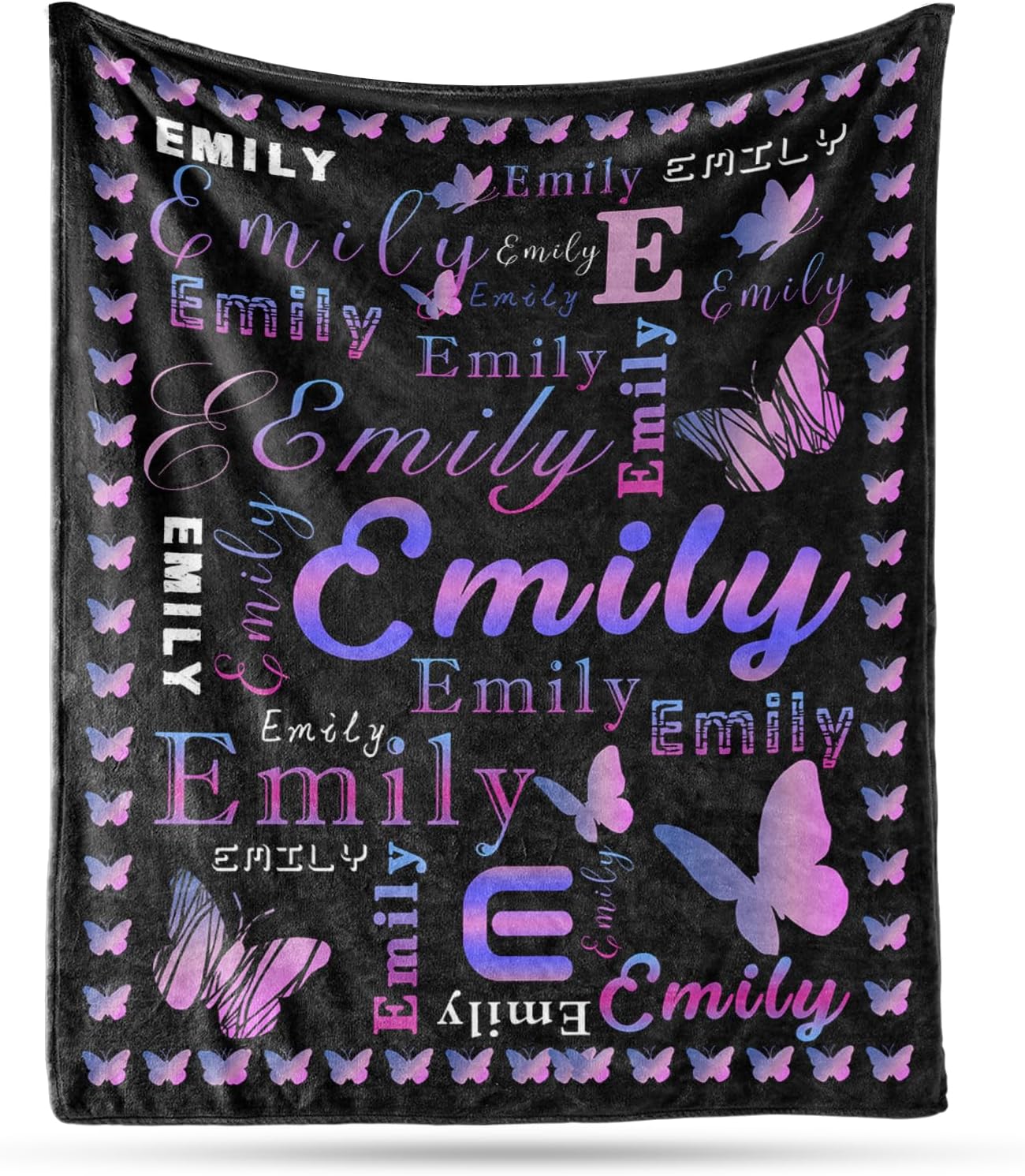 Ship Next Day, Custom Name Blanket - Printed in USA, Personalized Baby Blankets for Girls, Baby