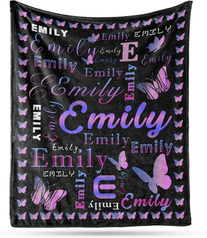 Ship Next Day, Custom Name Blanket - Printed in USA, Personalized Baby Blankets for Girls, Baby