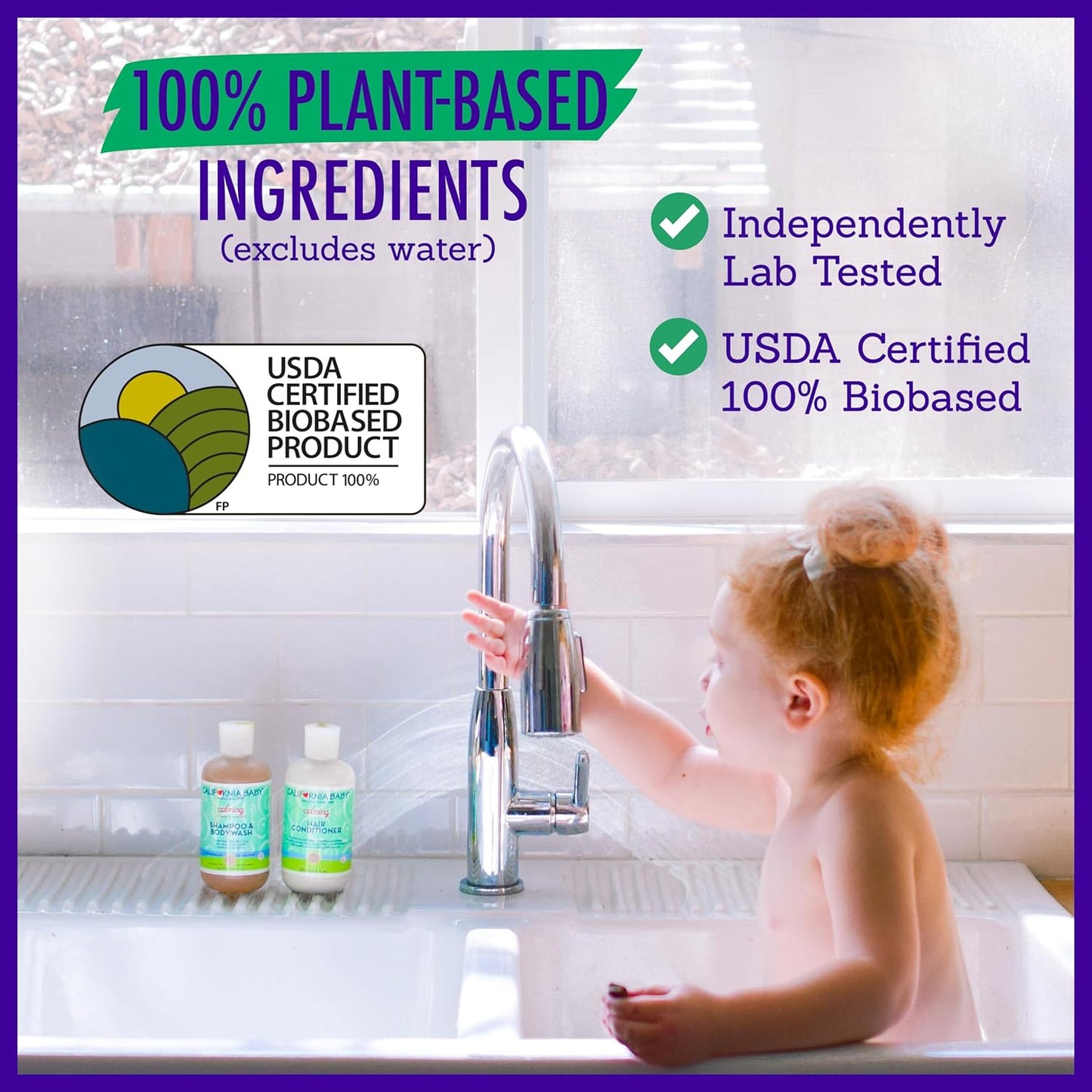 California Baby Calming Hair Conditioner | 100% Plant-Based Kids Conditioner | Rinse-out or Leave