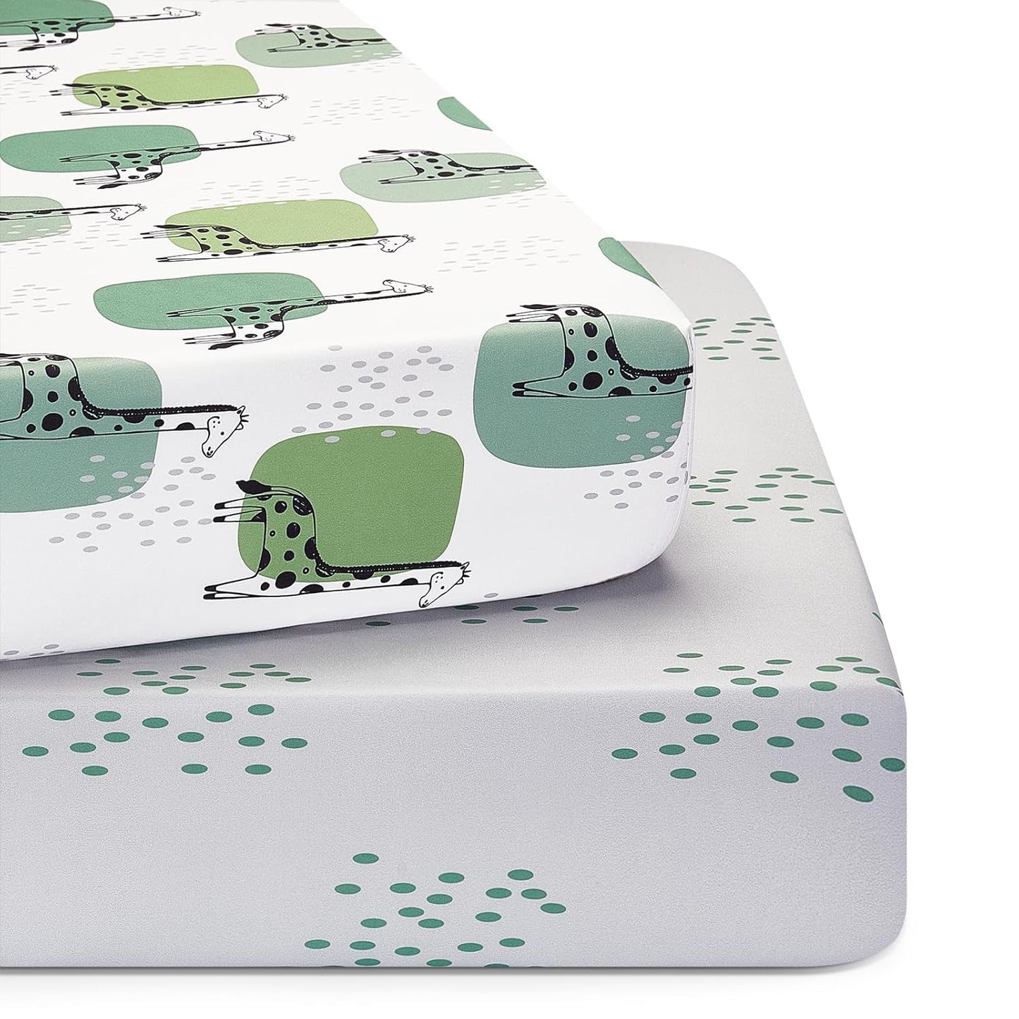 TILLYOU Baby Crib Sheets for Boys Girls, Super Soft Toddler Bed Sheets, 2 Pack Sheets for Standard