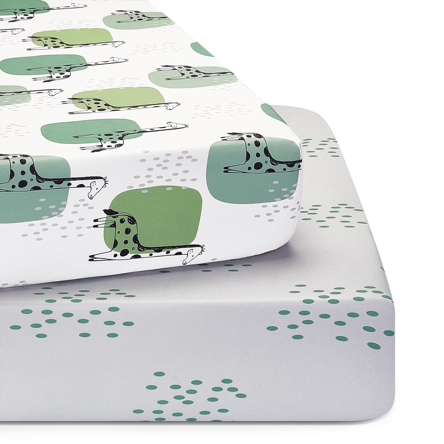 TILLYOU Baby Crib Sheets for Boys Girls, Super Soft Toddler Bed Sheets, 2 Pack Sheets for Standard