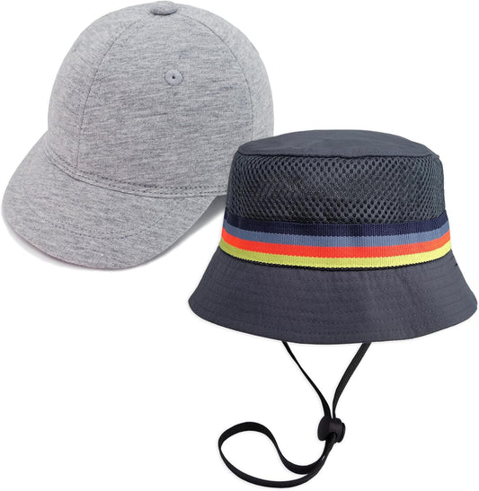 Keepersheep Baby Baseball Cap Infant Sun Hat, Cotton Knit with Soft Brim, Adjustable Soft Newborn Toddler Cap