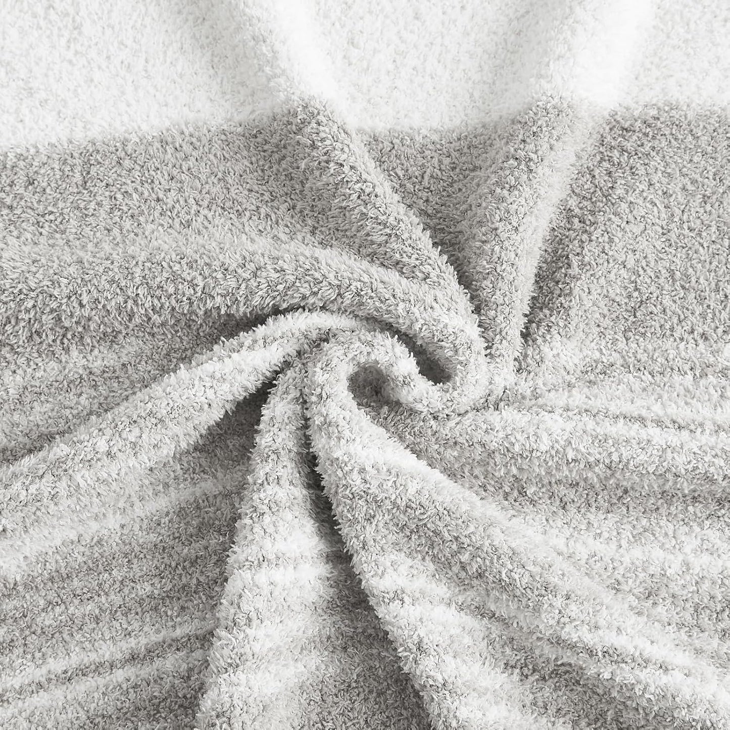 WRENGONGE Light Grey Throw Blanket, 50x70 Soft Cozy Striped Throw Blankets for Couch, Sofa, Bed