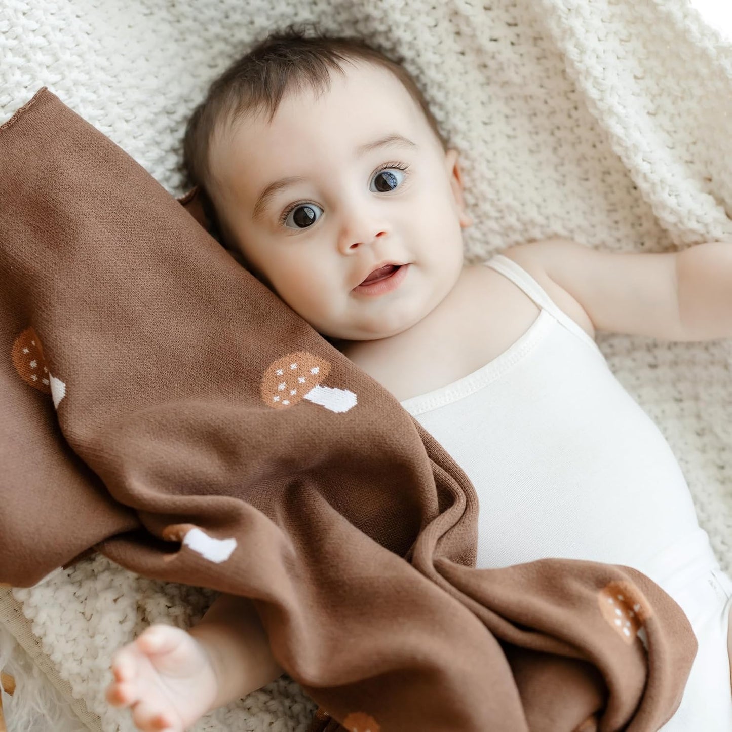 Knit Baby Blanket for Girls and Boys 100% Cotton Buttery Soft Cozy Receiving Swaddle Crib Stroller