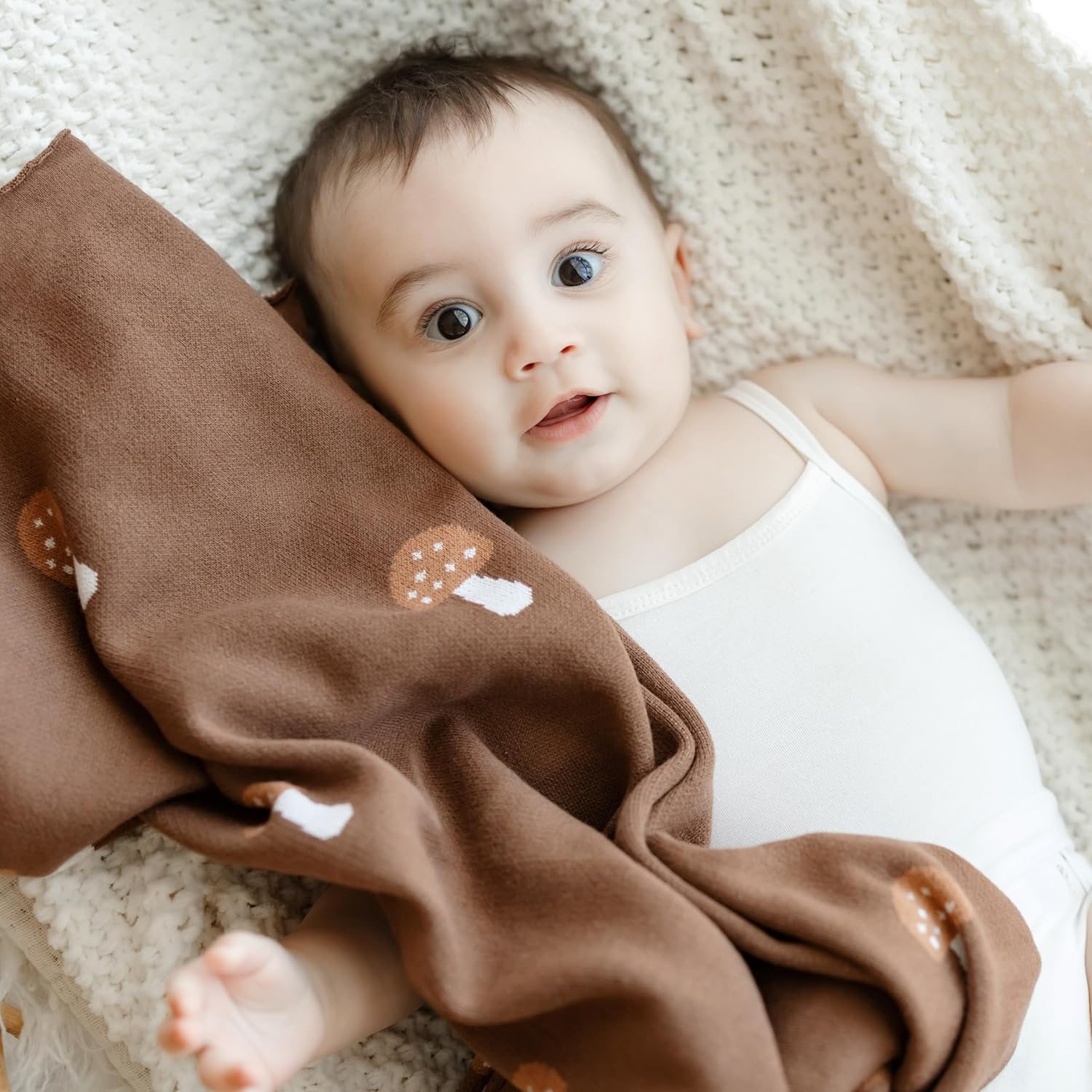 Knit Baby Blanket for Girls and Boys 100% Cotton Buttery Soft Cozy Receiving Swaddle Crib Stroller