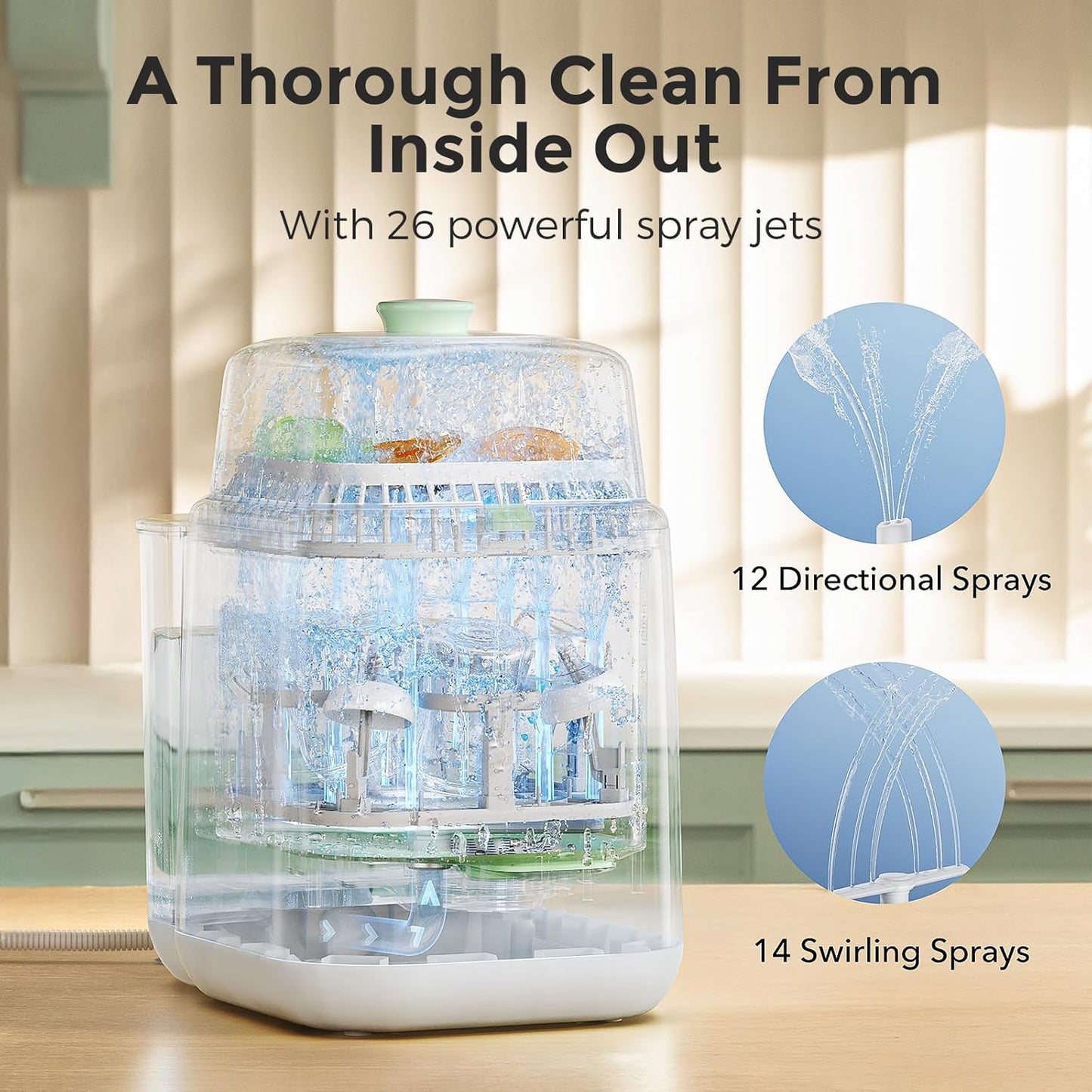 Momcozy KleanPal Pro Baby Bottle Washer, Sterilizer & Dryer - All-in-One Cleaning Machine for