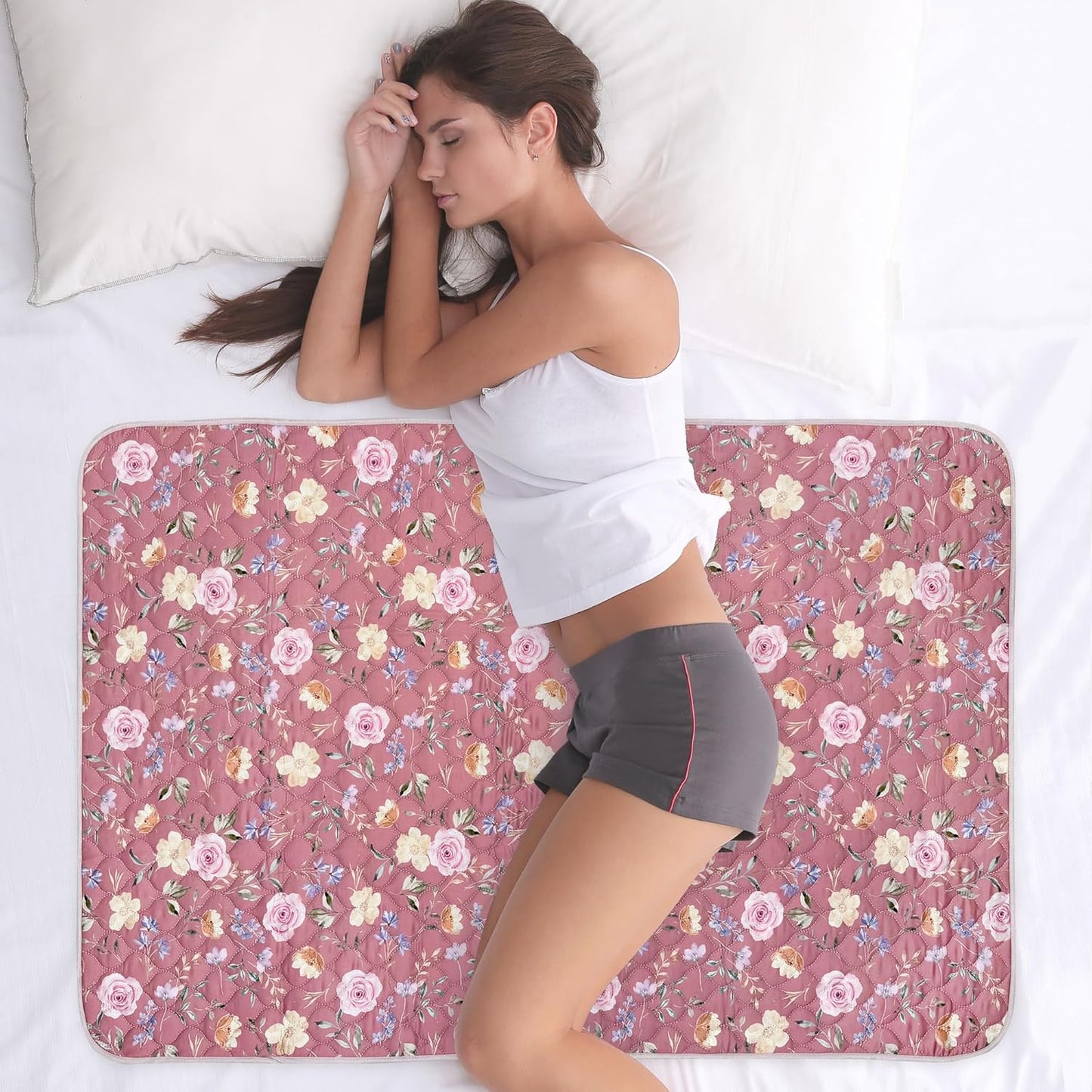 Organic Incontinence Pad for Period - Waterproof Protectors - Reusable Washable Pee Pad - Fits Twin