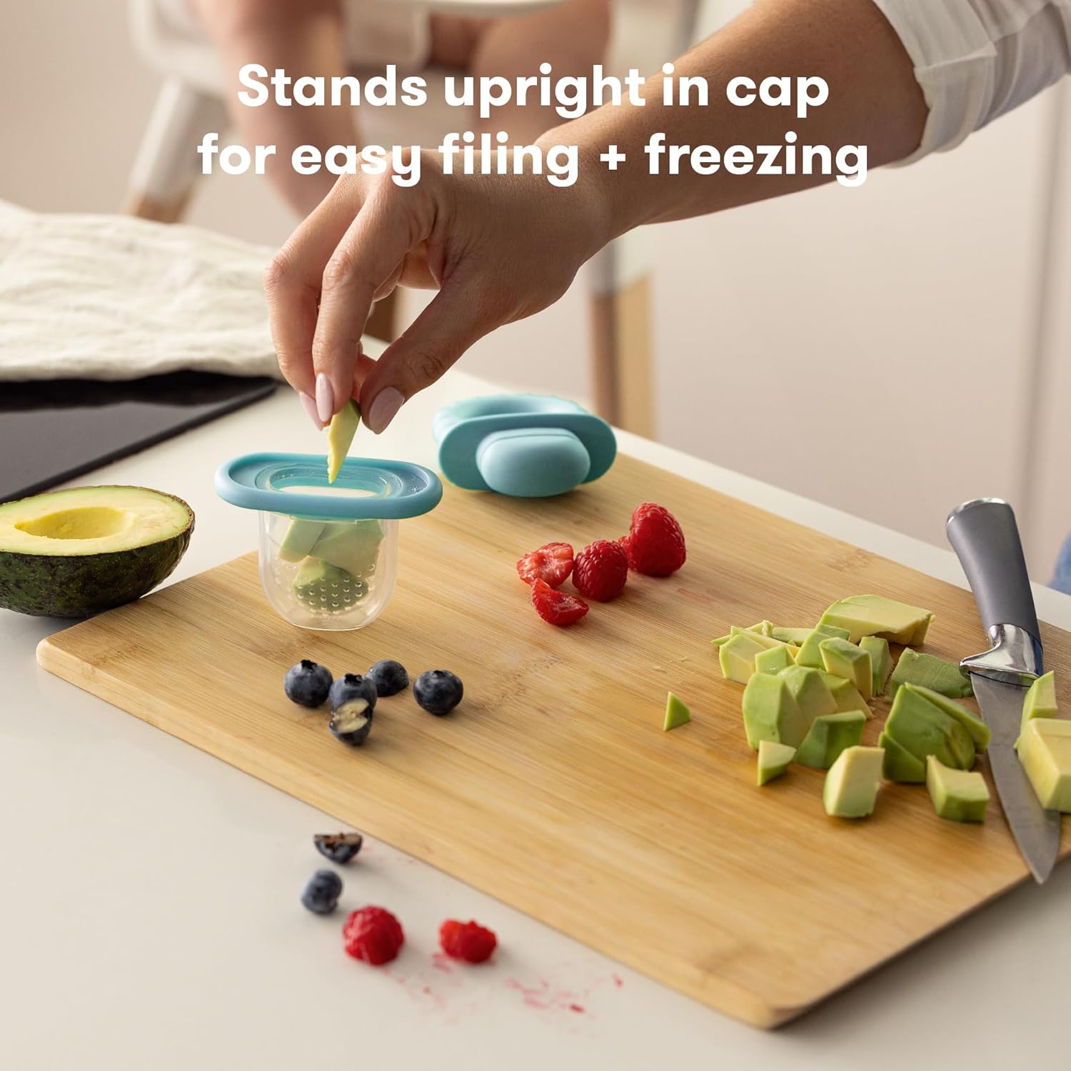 Frida Baby Push Pop Feeder, Baby Fruit Food Feeder to Safely Introduce New Foods, Fresh + Frozen
