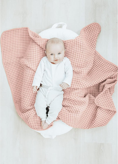 Konssy Waffle Baby Blanket - Soft & Cozy Nursery Swaddle Blanket, Lightweight Toddler Throw for