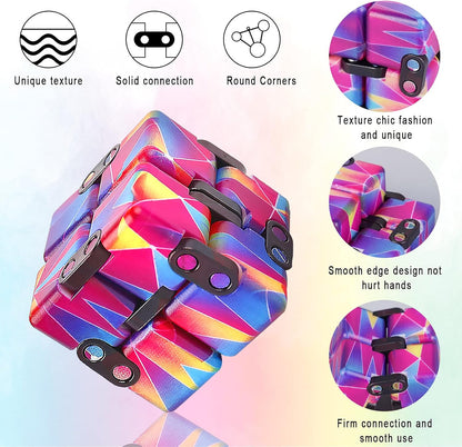 4 Packs Infinity Cube Toy Stress Relieving Game for Kids and Adults,Cute Mini Unique Gadget Anxiety Relief Kill Time Magic Puzzle Flip ADD, ADHD, Killing