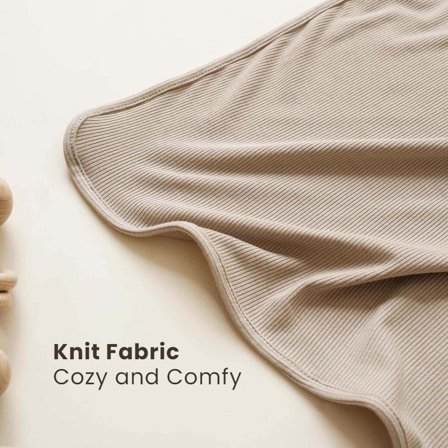 Konssy Knit Baby Blanket 2 Pack, Soft Ribbed Swaddle Receiving Blankets for Boys & Girls
