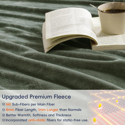 PHF Ultra Soft Fleece Blanket Twin Size, No Shed No Pilling Luxury Plush Cozy 300GSM Lightweight
