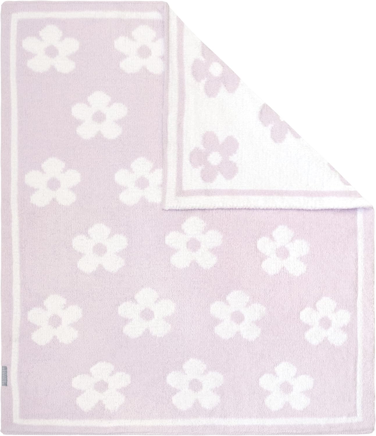Living Textiles Chenille Baby Blanket - Purple Flower Ultra Soft, Thick, and Versatile | Warm