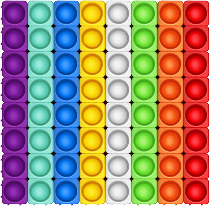Giant Pop Blocks Bubble Premium Silicone Pop Fidget Blocks for Endless Joy and Education - Vibrant Pop Blocks for Imaginative Play and Puzzle Games-Toy Gift for Kids (64PCS)