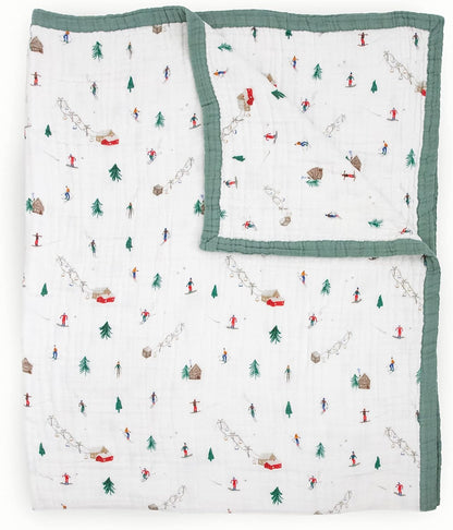 Little Unicorn Premium Quilted Throw | Super Soft, Multi-Layered Muslin XL Blanket| Great for Kids