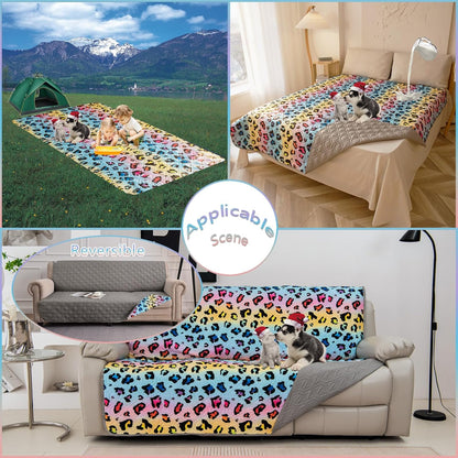 Waterproof Dog Bed Cover 68x82inch Reversible Pad Reusable Camping Mat for Kids/Pet/Dog/Cat