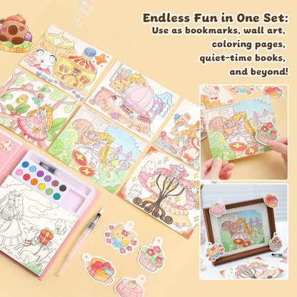 Paint with Water Coloring Books for Kids Ages 3-5, 4-8 – Cute Coloring Book for Teens,Arts and Crafts for Kids Ages 3 4 5 6 7 8+, Birthday Gift Toys for Girls Boys,Travel Toys -Princess