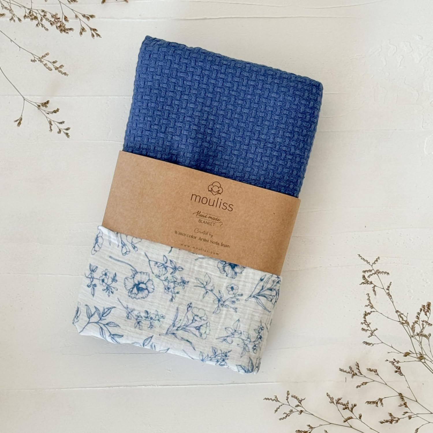 Personalized Baby Blanket with Name – Handmade 100% Organic Cotton Newborn Gift | Custom Knit