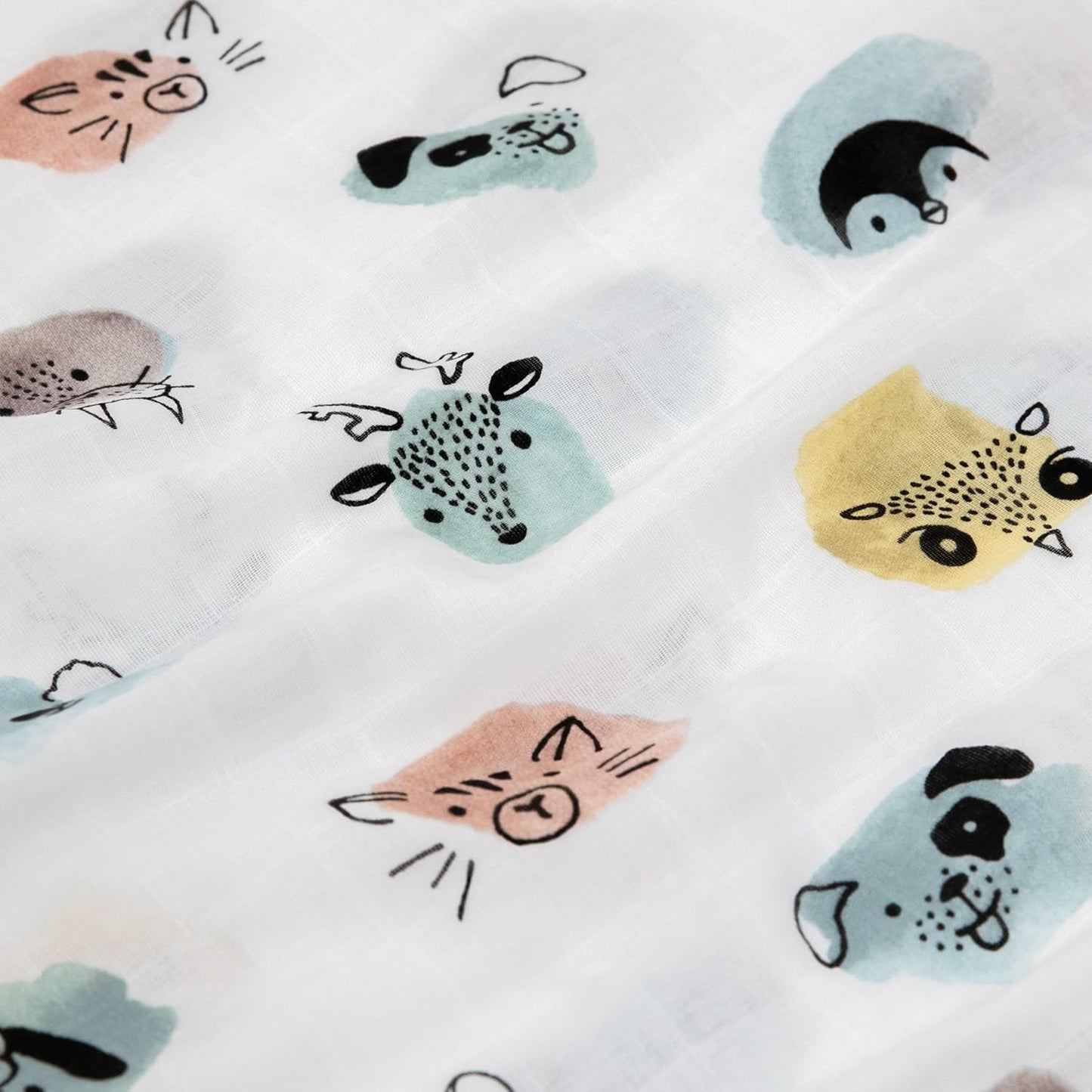 Little Unicorn Standard Pillowcase 2 Pack | Super Soft & Breathable Muslin Fabric | Snug Envelope Closure (Watercolor Critters)