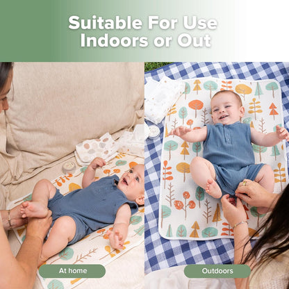 haakaa Waterproof Changing Pad Liners, 100% Cotton, Soft & Breathable (1pc, 19.5" x 27.5" Autumn Glade)