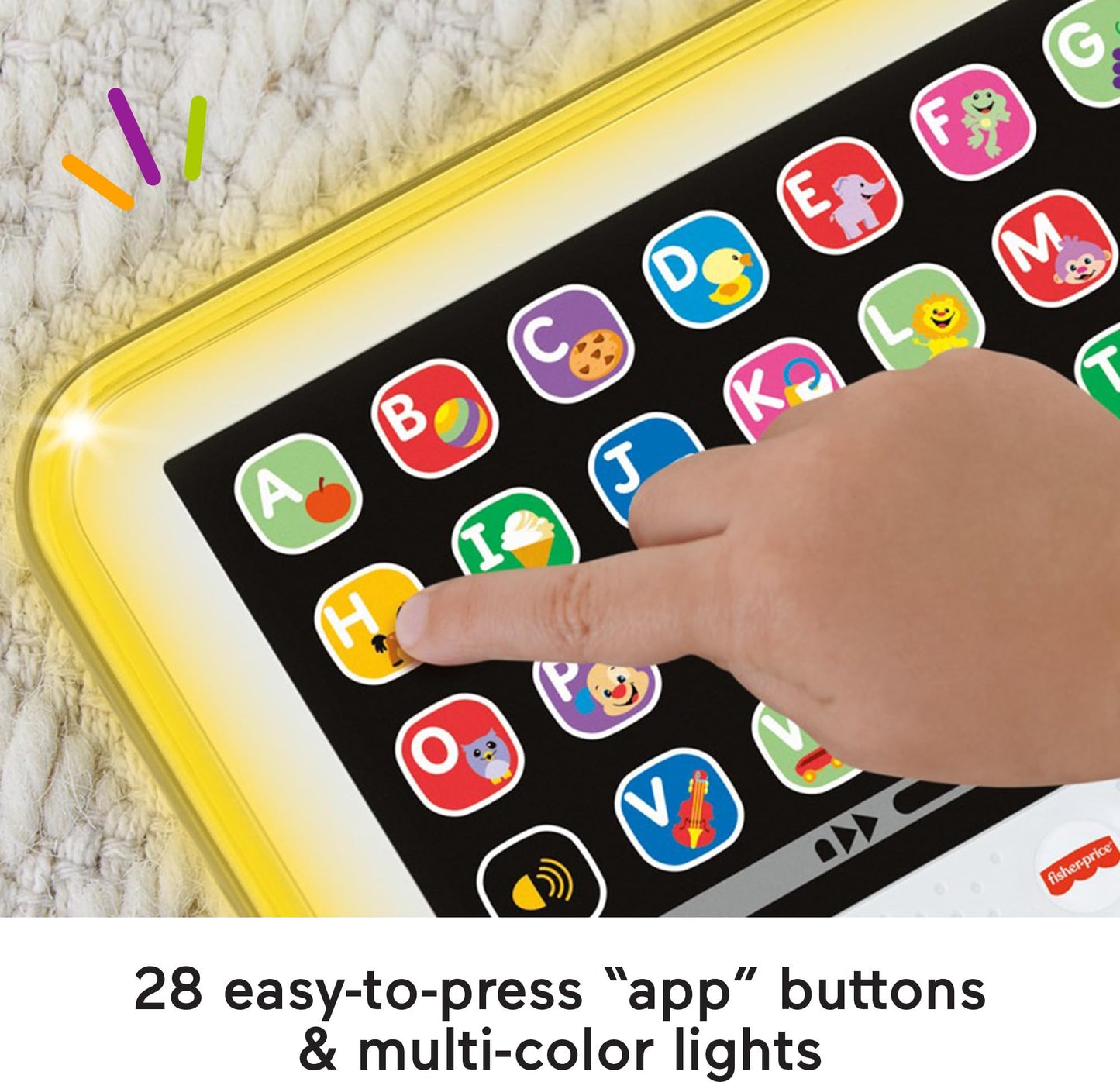 Fisher-Price Toddler Learning Toy Laugh & Learn Smart Stages Tablet Pretend Computer with Music &