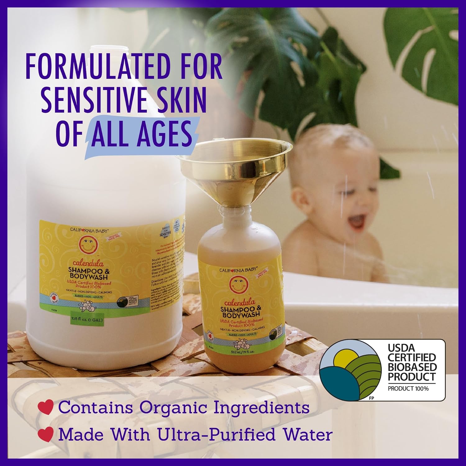 California Baby Calendula Shampoo and Body Wash - Allergy tested Baby Soap and Toddler Shampoo, for