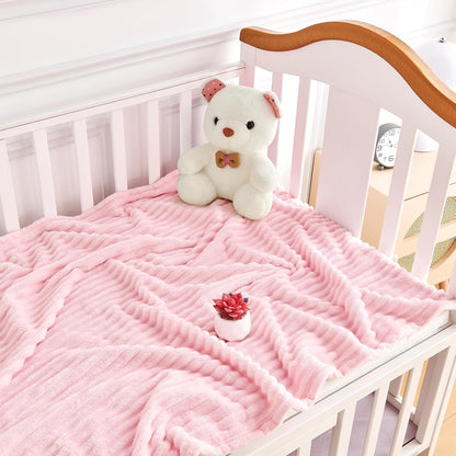 Soft Fleece Baby Blanket Ultra Cozy Pink Baby Blankets for Girls Warm and Lightweight Infant