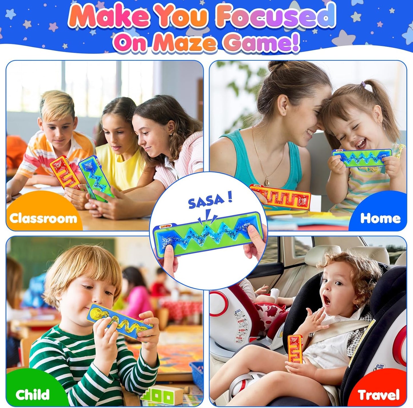 Autism Sensory Toys for Kids - 3 Pack Fidget Toy Sensory Tube Filled with Colorful Goo, Glitter, Autism Sensory Items for Kids Children Teens - Classroom Prizes, Goodie Bag Stuffers